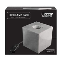 Feit Electric 4 In Concrete Beigewhite Cube Lamp Base