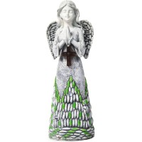 Vp Home Praying Angel With Cross Angel Decorations For Home Solar Powered Led Outdoor Decor Garden Light Angel Statues And Figurines For Home, Patio, Yard Art