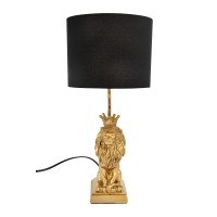 Creative Co-Op Lion Shaped Table Lamp With Black Shade