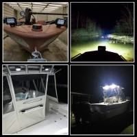 Shangyuan Pontoon Boat Docking Light, Marine Led Lights For Kayak Bass Jon Fishing Boat Spreader Light, Boat Headlights, T-Top Light, Deck Light, Driving Lights, Stern Light, Navigation Lights, 2Pcs