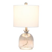 Elegant Designs Textured Glass Table Lamp, White