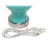 Elegant Designs Glass Gourd Shaped Table Lamp, Teal