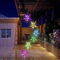 Epicgadget Large Star Solar Light, Solar Star Wind Chime Color Changing Waterproof Outdoor Solar Garden Decorative Lights For Walkway Pathway Backyard Christmas Decoration Parties (Large Star)