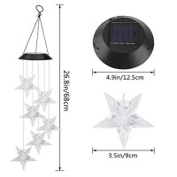 Epicgadget Large Star Solar Light, Solar Star Wind Chime Color Changing Waterproof Outdoor Solar Garden Decorative Lights For Walkway Pathway Backyard Christmas Decoration Parties (Large Star)