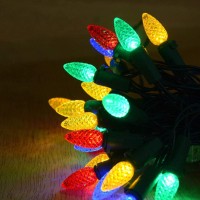 Abkshine 17.5Ft 50 Counts C3 Led Christmas Lights Multicolor, Battery Operated Christmas Tree Lights With Green Wire Strawberry Fairy Lights For Christmas Tree, Party, Bedroom, Wedding, Multicolored