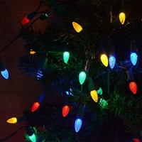 Abkshine 17.5Ft 50 Counts C3 Led Christmas Lights Multicolor, Battery Operated Christmas Tree Lights With Green Wire Strawberry Fairy Lights For Christmas Tree, Party, Bedroom, Wedding, Multicolored