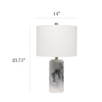 Elegant Designs Marble Table Lamp With Fabric Shade