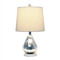 Elegant Designs Chrome Ripple Table Lamp With Grey Shade