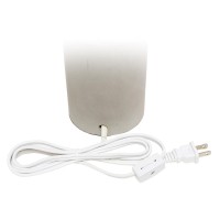 Elegant Designs Cement Table Lamp With Antique Brass Detail, White