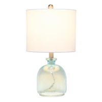 Elegant Designs Textured Glass Table Lamp, Clear Blue