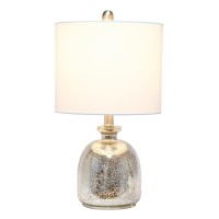 Elegant Designs Textured Glass Table Lamp, Mercury