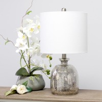 Elegant Designs Textured Glass Table Lamp, Mercury