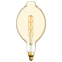 Ge Lighting Vintage Style Led Light Bulb, 40 Watt Eqv, Amber Glass, Warm Candle Light, Bt56 Large Light Bulb, Medium Base