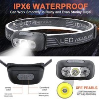 Boruit Super Bright Led Sensor Headlamp, Lightweight Waterproof Headlamps, Usb Rechargeable Battery Flashlight, 5 Modes 500 Lumens Xpg2 Headlight For Running Biking Fishing Camping Hiking And Kids