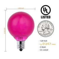 Opaque Multicolor Globe G40 Replacement Light Bulbs For Christmas Lights, 5 Watt E12 C7 Candelabra Base Glass Bulbs With Frosted Coating, Easily Screw In Strings Spools Strands, Ul Listed, 25 Pack