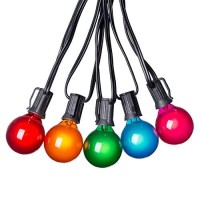 Opaque Multicolor Globe G40 Replacement Light Bulbs For Christmas Lights, 5 Watt E12 C7 Candelabra Base Glass Bulbs With Frosted Coating, Easily Screw In Strings Spools Strands, Ul Listed, 25 Pack