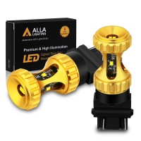 Alla Lighting ZES Newest Version Latest Design T25 3156 3157 dual filament LED bulbs replacement of the halogenincandescent turn signal light brake stop tail light daytime running light DRL backup reverse light side marker light bulb etcHere is ZES T25 31