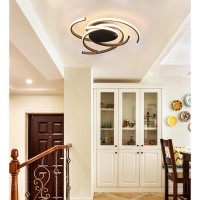 Qin-Lighting Led Bedroom Light Modern Chic Design Flush Mount Ceiling Lamp Dimmable Acrylic Panel Unique Minimalist Livingroom Pendant Light With Remote Control Dining Room Kitchen Island Office Lamp