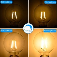 Dimmable Led Globe Light Bulb, G25 Led Vintage Light Bulb, 60W Equivalent, 500Lumens, 2700K Soft White, E26 Base, Ul Listed, 6-Pack