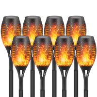 Faishilan 6 Pack Solar Flame Flickering Torch Solar Outdoor Lights Led Waterproof Solar Flame Light Torches Landscape Torch Solar Powered Led Light For Outside Pathway Yard Dusk To Dawn