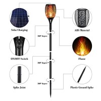 Faishilan 6 Pack Solar Flame Flickering Torch Solar Outdoor Lights Led Waterproof Solar Flame Light Torches Landscape Torch Solar Powered Led Light For Outside Pathway Yard Dusk To Dawn