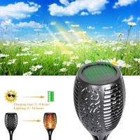 Faishilan 6 Pack Solar Flame Flickering Torch Solar Outdoor Lights Led Waterproof Solar Flame Light Torches Landscape Torch Solar Powered Led Light For Outside Pathway Yard Dusk To Dawn