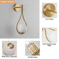 Kco Lighting Wall Sconce Mid-Century Drop Design Wall Mounted Light Brushed Brass Wall Lamps, Wall Mount Light Fixture For Bedside Living Room (1 Pack)