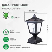 Chason Solar Post Lights Outdoor,Post Lantern With Mount Base,Waterproof Post Cap Light For Fence Deck, Garden,Landscape, 4Ͽ