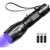 Black Light Flashlight Led Uv Torch 2 In 1 Blacklight With 500Lm Highlight 4 Mode Waterproof For Pet Clothing Food Fungus De