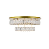 Monroe Led Light Gold Flush Mount Clear Royal Cut Crystal