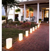 Elf Logic - Set Of 10 Electric Luminary Bags (Incandescent Lights) - Plug In And Weatherproof Vellum Luminary Pathway Lighting - Reusable Luminary Bags - Perfect Outdoor Luminary Lights