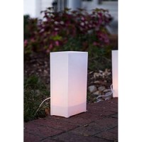 Elf Logic - Set Of 10 Electric Luminary Bags (Incandescent Lights) - Plug In And Weatherproof Vellum Luminary Pathway Lighting - Reusable Luminary Bags - Perfect Outdoor Luminary Lights