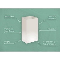 Elf Logic - Set Of 10 Electric Luminary Bags (Incandescent Lights) - Plug In And Weatherproof Vellum Luminary Pathway Lighting - Reusable Luminary Bags - Perfect Outdoor Luminary Lights