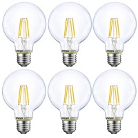 Energetic Smarter Lighting Dimmable Led Edison Light Bulb, G25 (G80) Globe Bulb, 60W Equivalent, 5000K Daylight, Christmas Light, E26 Standard Base, Ul Listed, 6-Pack