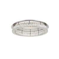 Monroe Led Light Chrome Flush Mount Clear Royal Cut Crystal