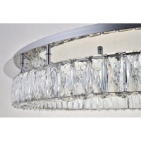 Monroe Led Light Chrome Flush Mount Clear Royal Cut Crystal