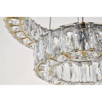 Monroe Integrated Led Chip Light Gold Pendant Clear Royal Cut Crystal