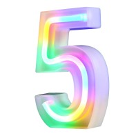 Neon Letter Lights 26 Alphabet Letter Bar Sign Letter Signs For Wedding Christmas Birthday Partty Supplies,Usbbattery Powered Light Up Letters For Home Decoration-Colourful 5