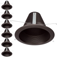 Torchstar 6 Inch Recessed Can Light Trim Air Tight Baffle Trim Icrated Antiglare 6 Inch Can Light Trim Selfflanged Recesse