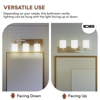 Dorence Bathroom Vanity Light Fixture Interior Bathroom Lighting Bar With Modern Milk Glass Shade Bathroom Lights Over Mirro