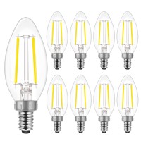 Energetic Smarter Lighting Led Candelabra Light Bulbs B10, Daylight 5000K, E12 Base, 60 Watt Equivalent Chandelier Led Edison Bulbs, Dimmable, 8 Pack