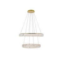 Monroe Integrated Led Chip Light Gold Chandelier Clear Royal Cut Crystal