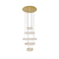 Monroe Integrated Led Chip Light Gold Chandelier Clear Royal Cut Crystal