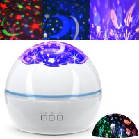 Night Light For Kids Baby Star Night Light Projector Lamp 360 Degree Rotating 2 In 1 Ocean Starry Night Light Projector 8 Colors