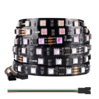 Btf-Lighting Ws2811 Dc24V 32Ft Addressable Rgb Led Pixel Strip 600 Leds 100Pixels Full Color Dream Color Black Pcb Ip30 Non-Waterproof Works With Arduino/Respberry/Etc Prevent Voltage Droping