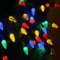 Solar Christmas Lights Outdoor C6 Strawberry String Lights, Led Christmas Fairy Lights 50 Leds Solar Operated Rechargeable Garden Lights For Christmas Tree, Holiday, Arbor Decor(Multicolor, 8 Modes)