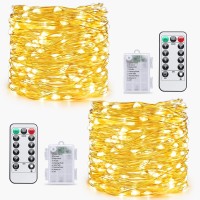 Jmexsuss 2 Pack 200 Led Battery Operated Christmas Fairy Lights, 66Ft Battery Powered String Lights With Remote, 8 Modes Twinkle Lights For Bedroom Centerpiece Gift Outdoor Xmas Tree Decor, Warm White