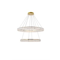 Monroe Integrated Led Light Gold Chandelier Clear Royal Cut Crystal