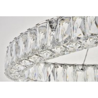 Monroe Integrated Led Light Chrome Chandelier Clear Royal Cut Crystal