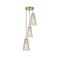 Modesta 3 Light Brass Pendant